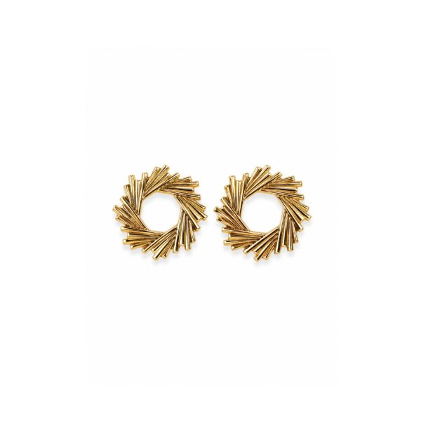 Golden Spiral Hoop Earrings