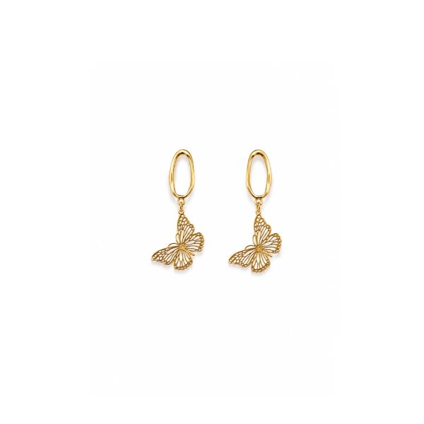Golden Butterfly Drop Earrings