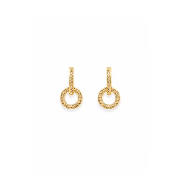 Golden Circle Drop Earrings