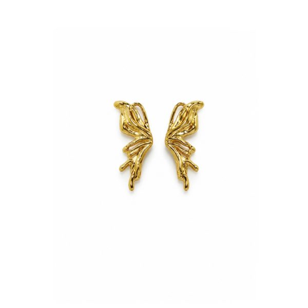 Golden Butterfly Wing Earrings