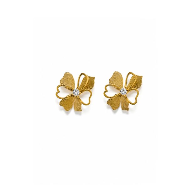 Golden Floral Stud Earrings