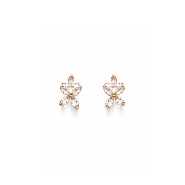 Pink Floral Stone Earrings