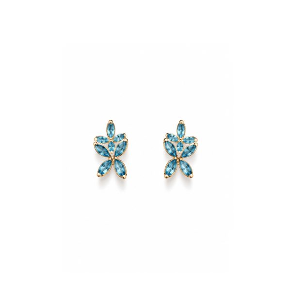 Blue Floral Stone Earrings