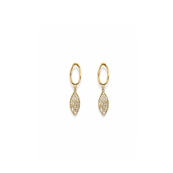Golden Filigree Drop Earrings