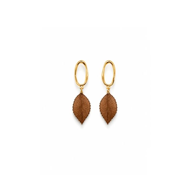 Golden Leaf Drop Earrings