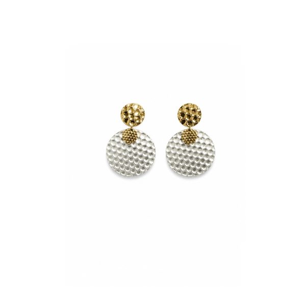 Textured Round Drop Earrings