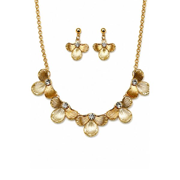 Golden Floral Jewellery Set