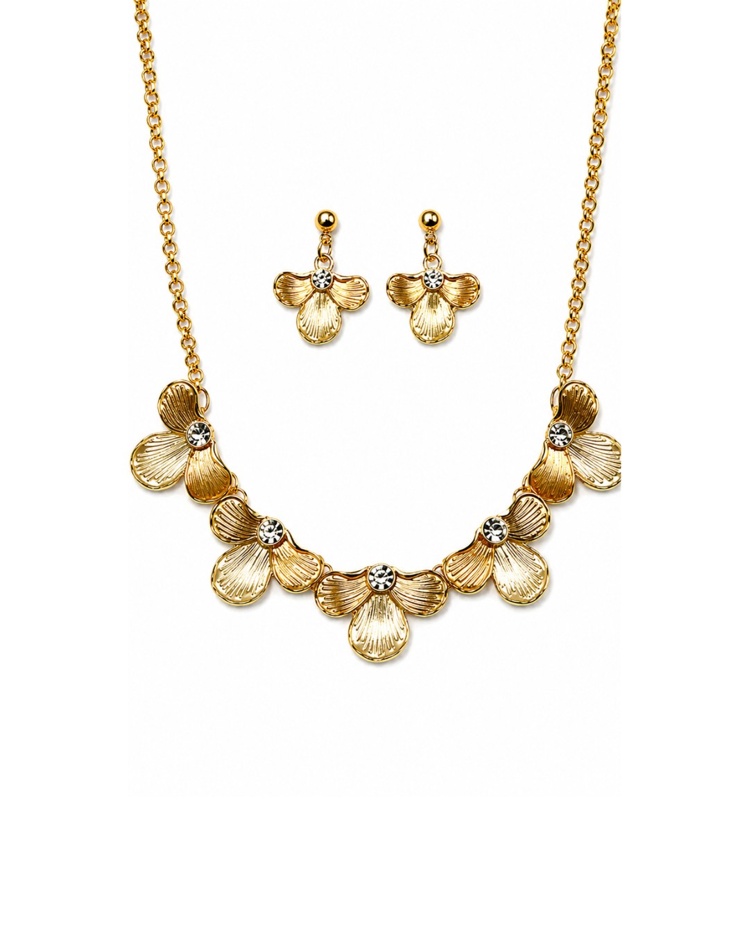 website_200kb_floral_set Golden Floral Jewellery Set - Image 1