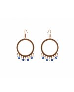 Blue Bead Hoop Earrings
