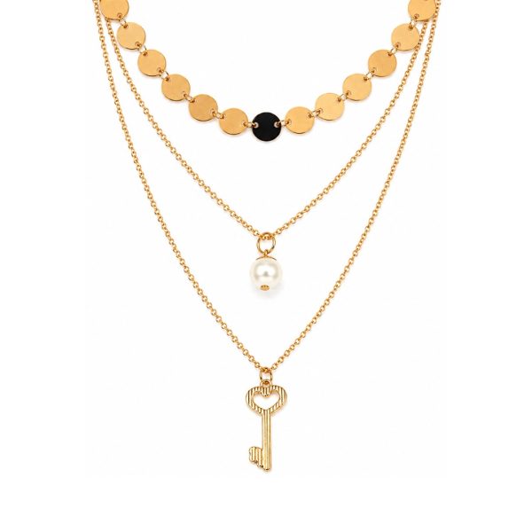 Layered Key Charm Necklace