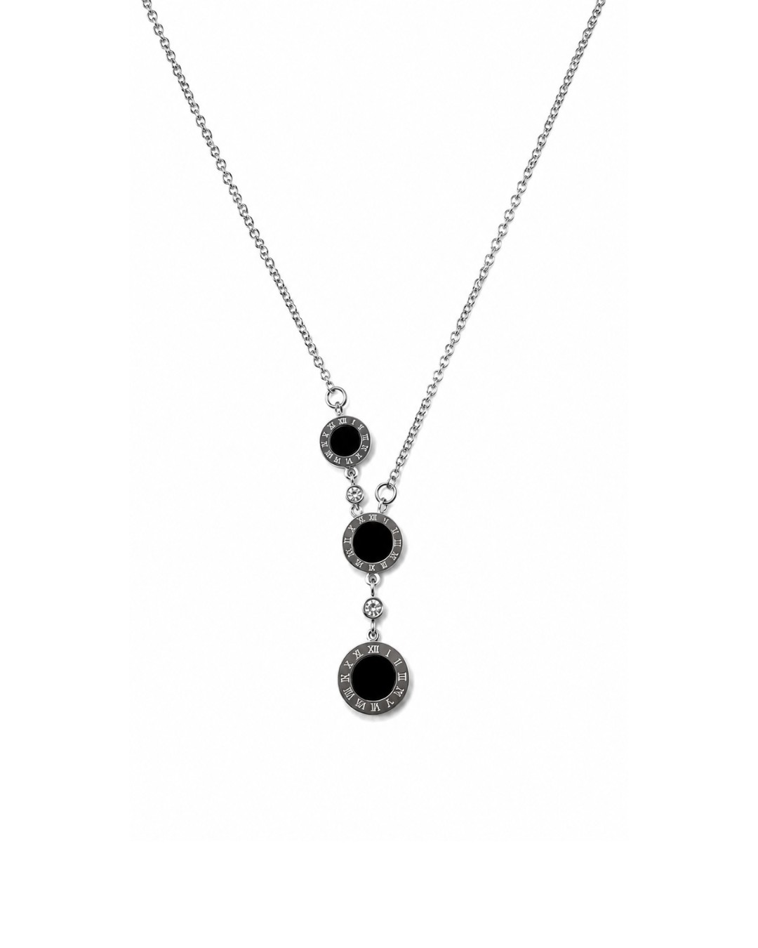 website_200kb_roman_necklace Roman Black Pendant Necklace - Image 1