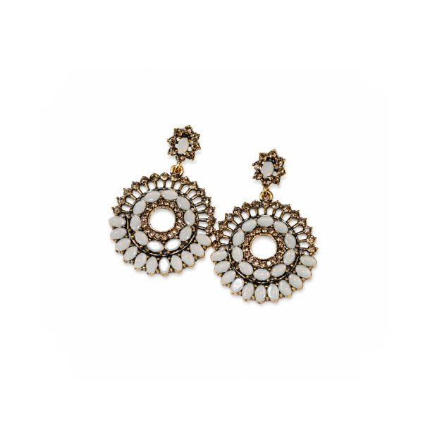 White Stone Earrings