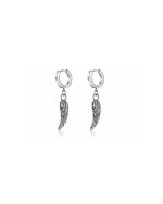 Wing Charm Hoop Earrings