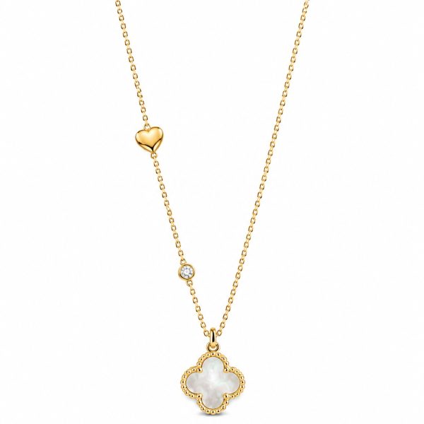 Clover Heart Charm Necklace