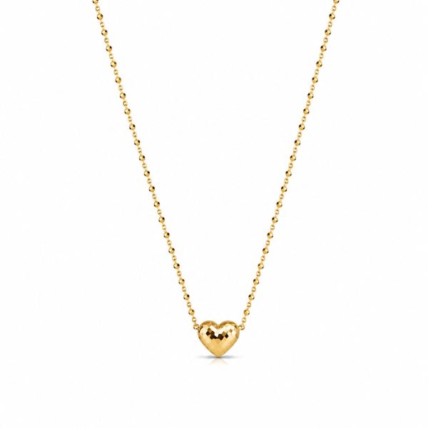 Faceted Heart Bead Necklace