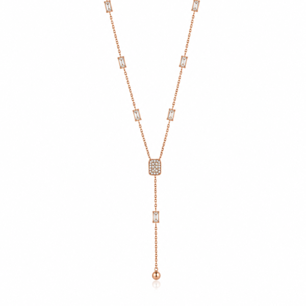Crystal Drop Bar Necklace