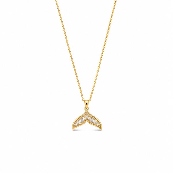 Crystal Whale Tail Necklace