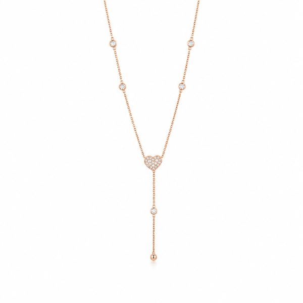 Rose Heart Drop Necklace