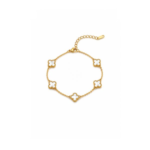 White Clover Charm Bracelet