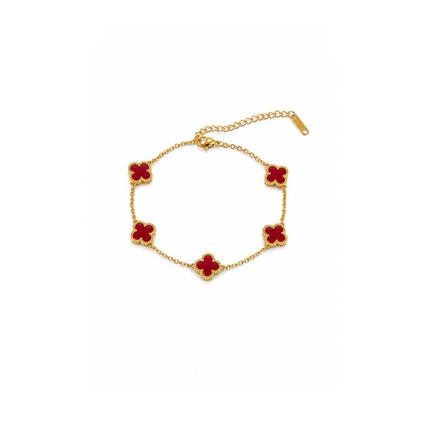 Red Clover Charm Bracelet