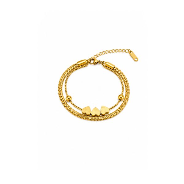 Triple Heart Chain Bracelet