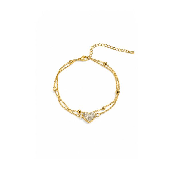 Crystal Heart Chain Bracelet