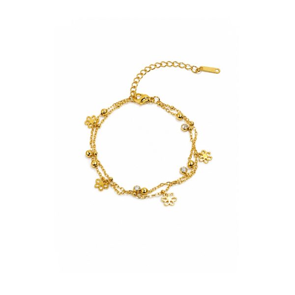 Floral Crystal Charm Bracelet