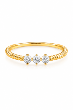 Triple Crystal Twist Ring