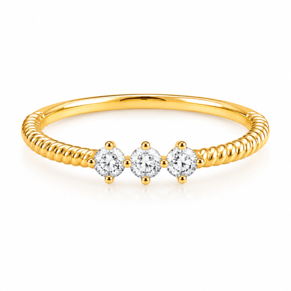 Triple Crystal Twist Ring