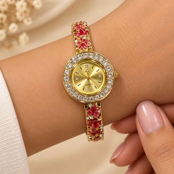 Ruby Bloom Crystal Watch