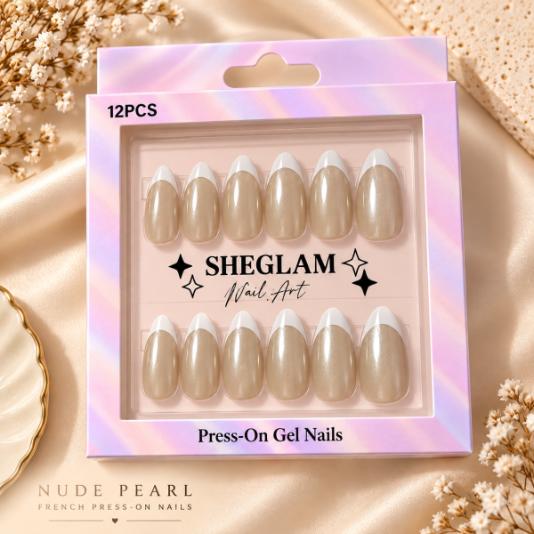 Champagne Pearl French nails